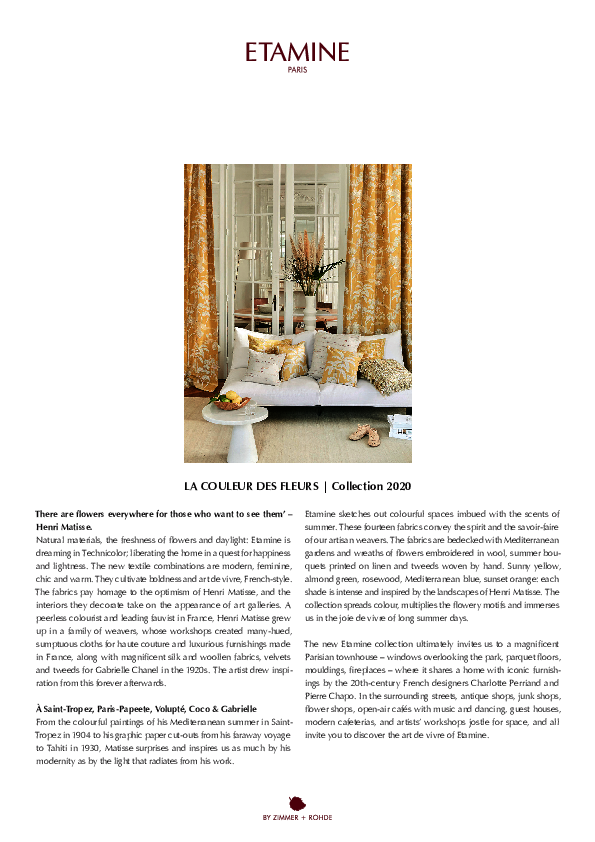 Press Information - La couleur des fleurs